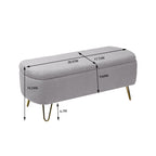 Grey Storage Ottoman Bench for End of Bed