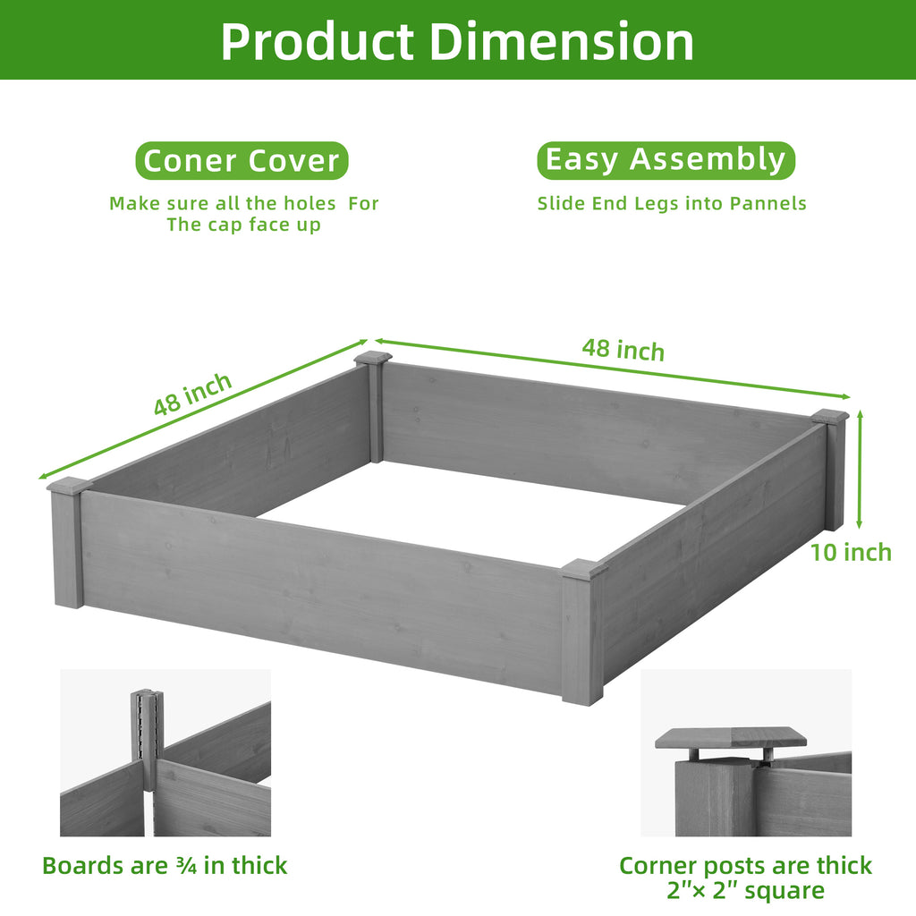 Raised Garden Bed 48x48x10''