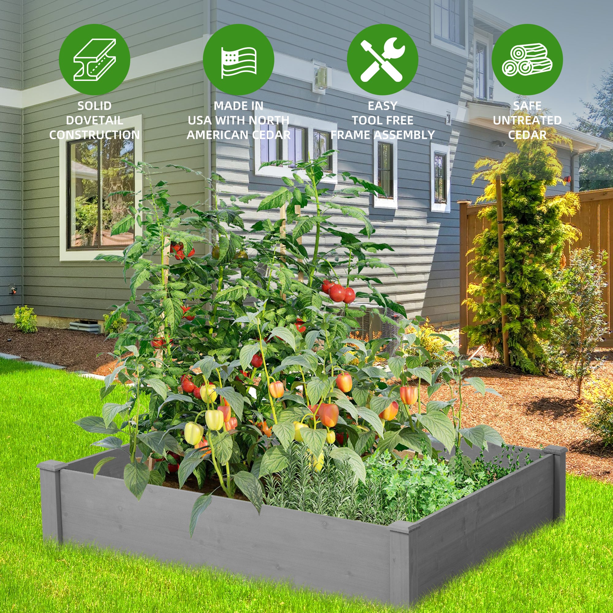 Raised Garden Bed 48x48x10''