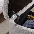 Grey Storage Ottoman Bench for End of Bed