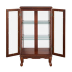 Lighted Curio Cabinet with Adjustable Shelves and Mirrored Back Panel