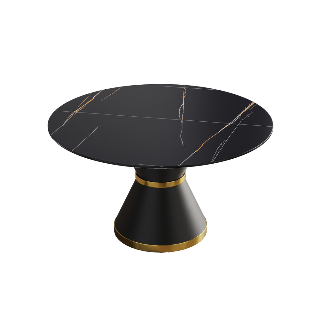 53.15" Modern Artificial Stone Round Dining Table