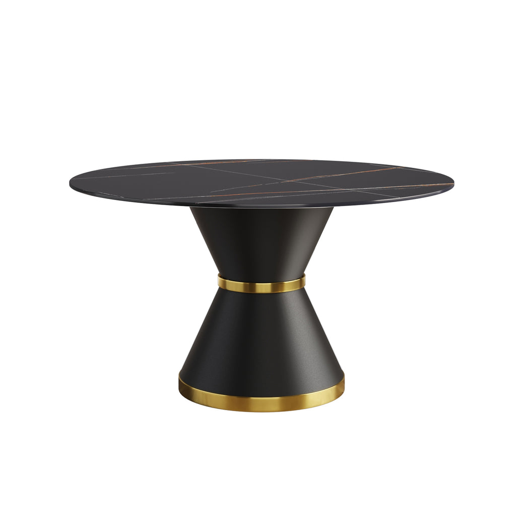 53.15" Modern Artificial Stone Round Dining Table