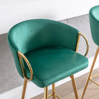 26 Inch Set of 2 Green Bar Stools
