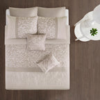 Embroidered 8 Piece Comforter Set Neutral King