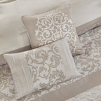Embroidered 8 Piece Comforter Set - Neutral Queen