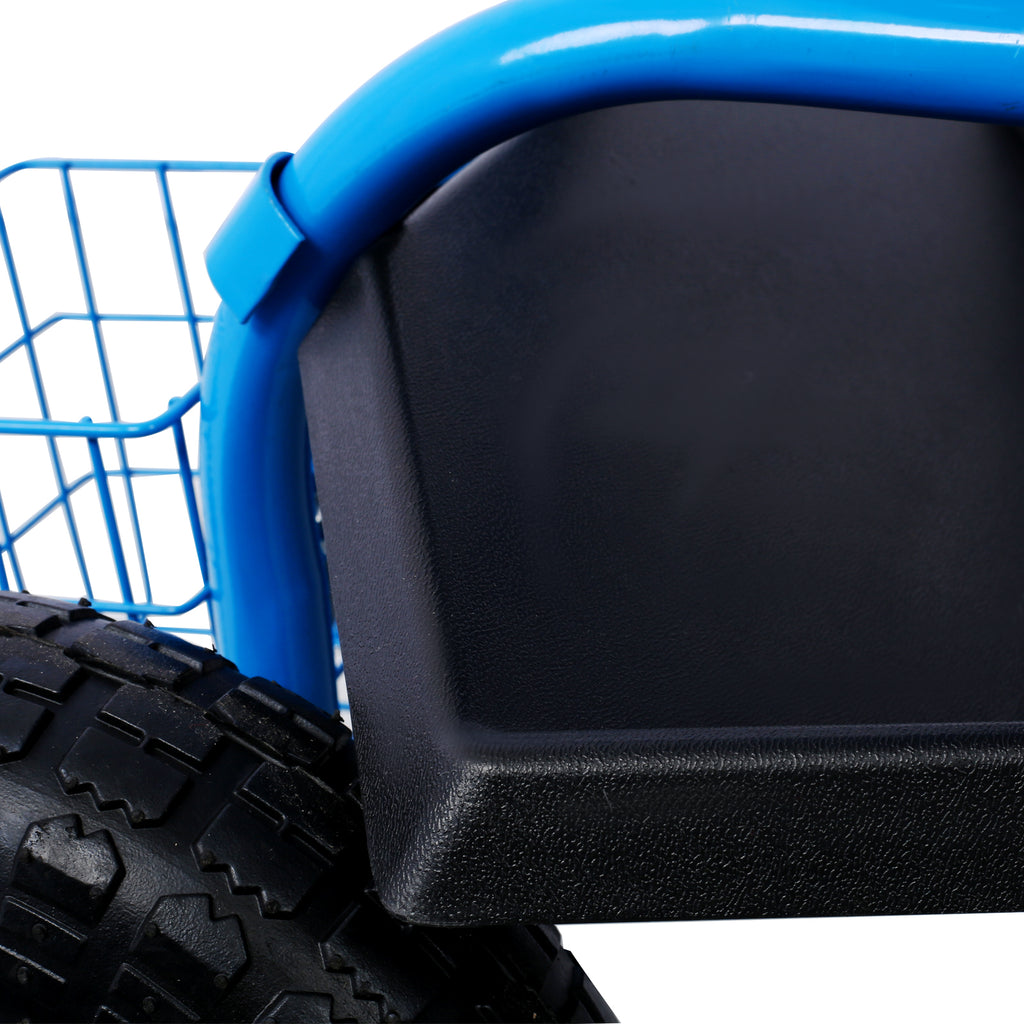 Rolling Garden Scooter Garden Cart Seat with Wheels and Tool Tray