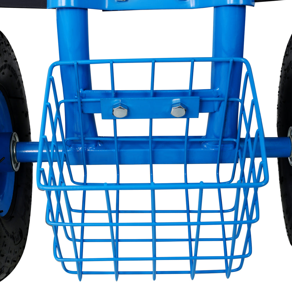 Rolling Garden Scooter Garden Cart Seat with Wheels and Tool Tray