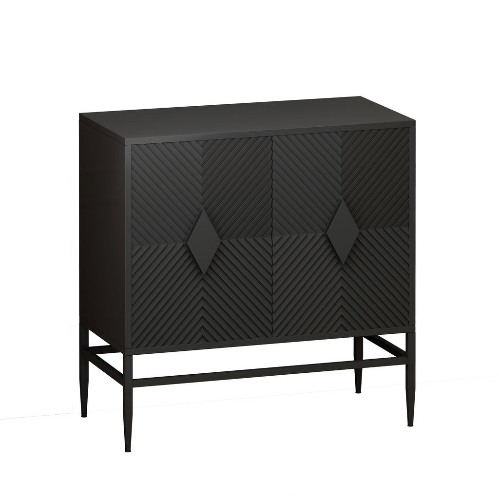 Modern 2 Door Wooden Storage Cabinet Accent Cabinet