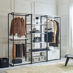Fiona Wood and Metal Walk-in Closet with One Drawer