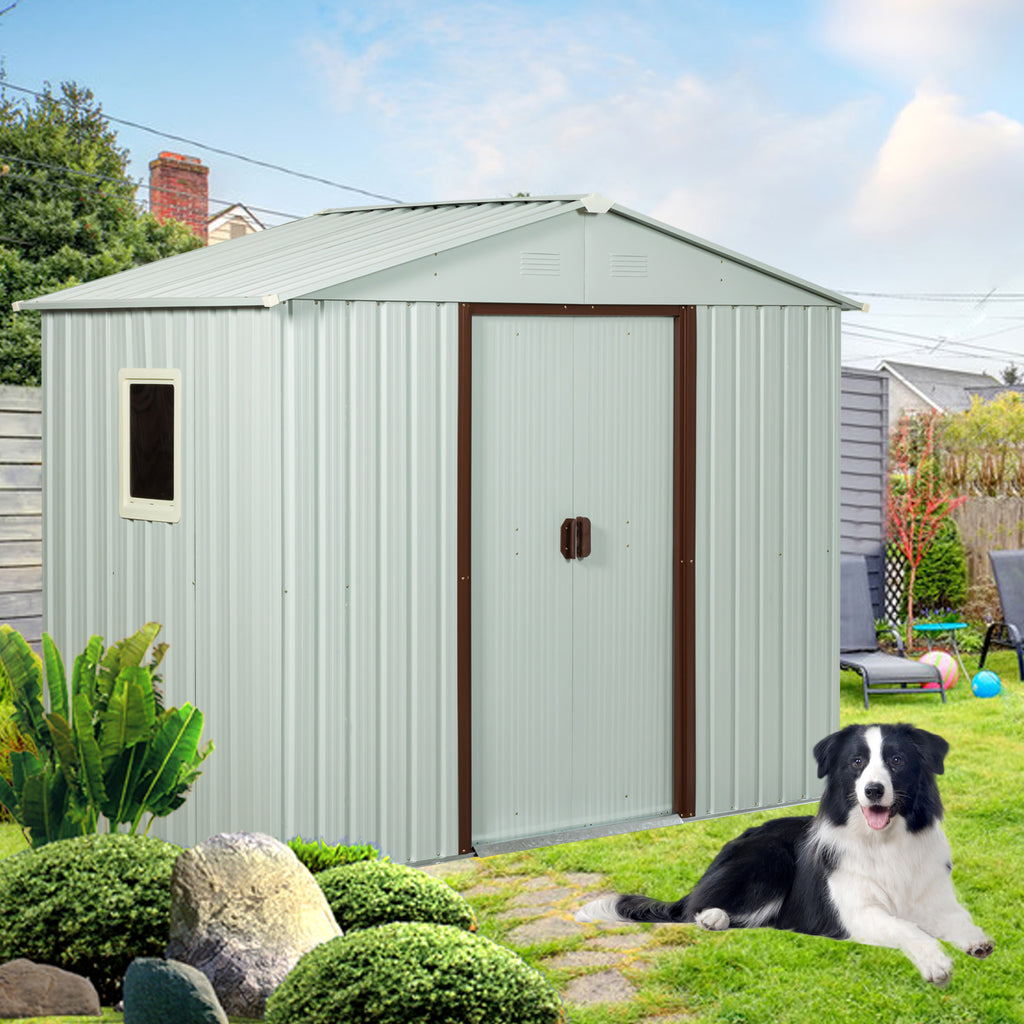 8ft x 4ft Outdoor Metal Storage Shed with Window