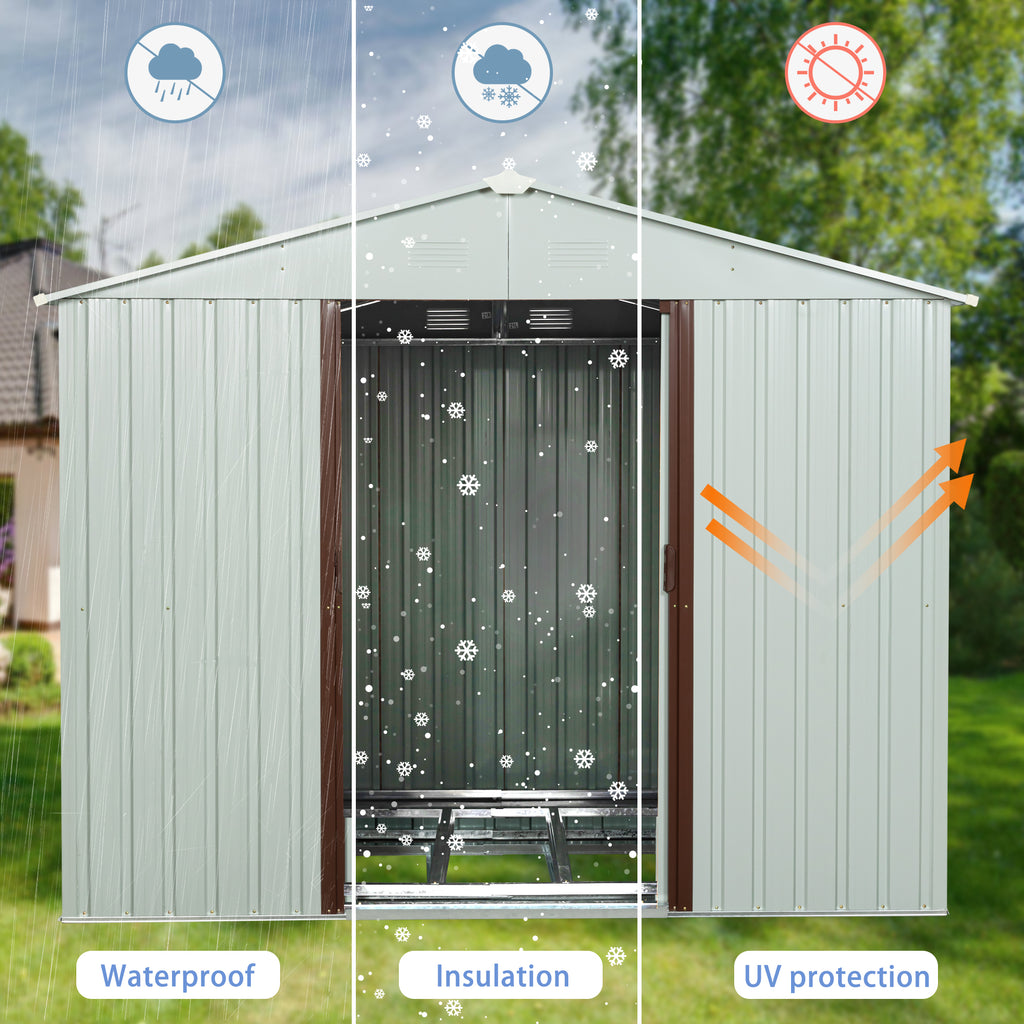 8ft x 4ft Outdoor Metal Storage Shed with Window