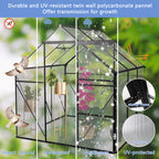 6X6FT Black Polycarbonate Greenhouse