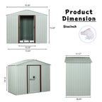 6ft x 5ft Outdoor Metal Storage Shed with Metal Foundation