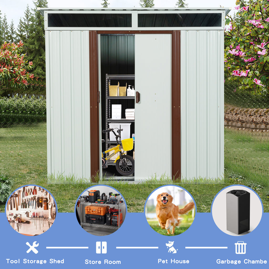 6ft x 5ft Outdoor Metal Storage Shed With Window