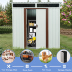 6ft x 5ft Outdoor Metal Storage Shed With Window