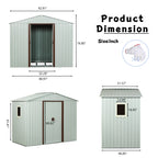 8ft x 4ft Outdoor Metal Storage Shed with Window
