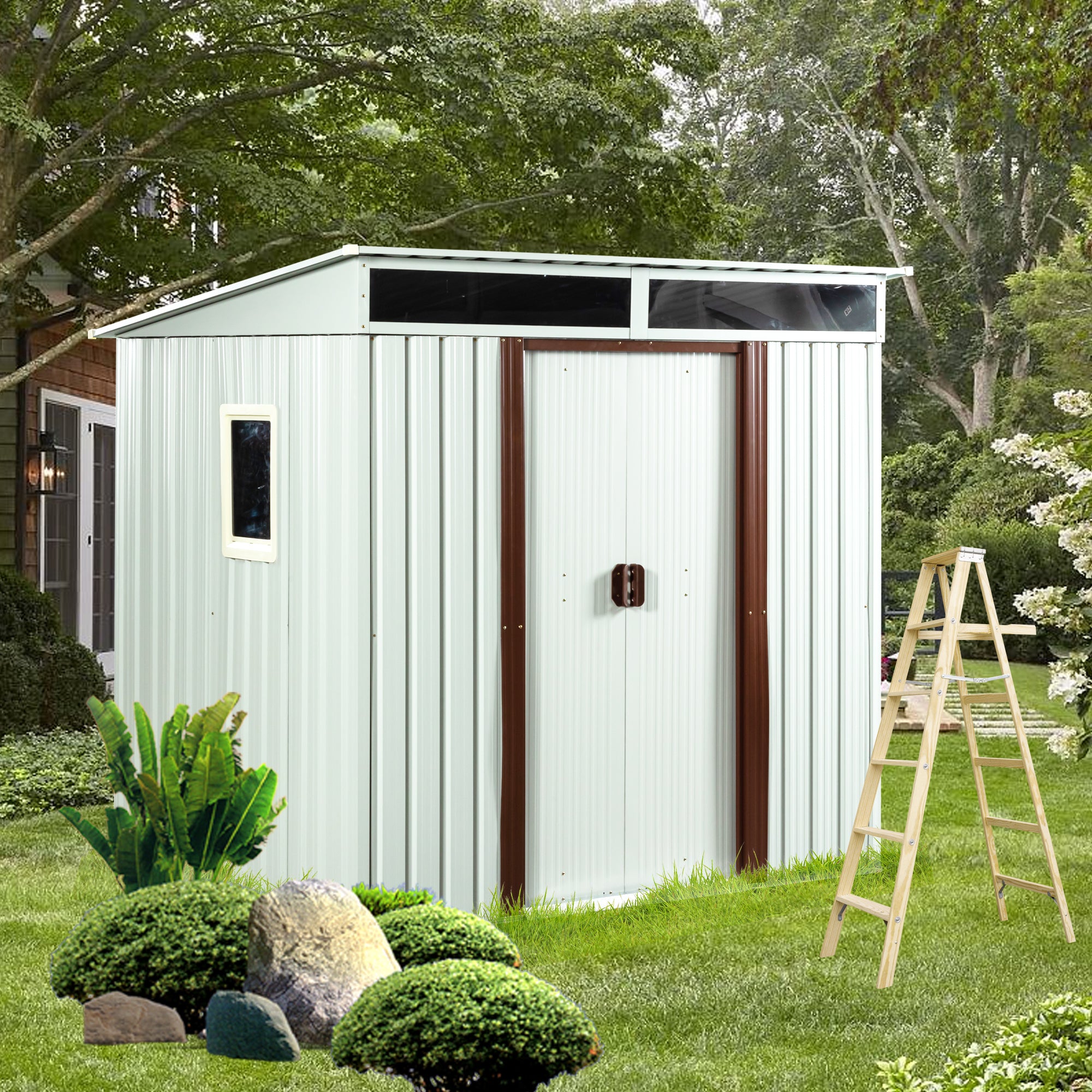 6ft x 5ft Outdoor Metal Storage Shed With Window