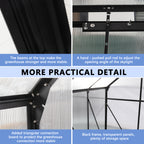6X6FT Black Polycarbonate Greenhouse
