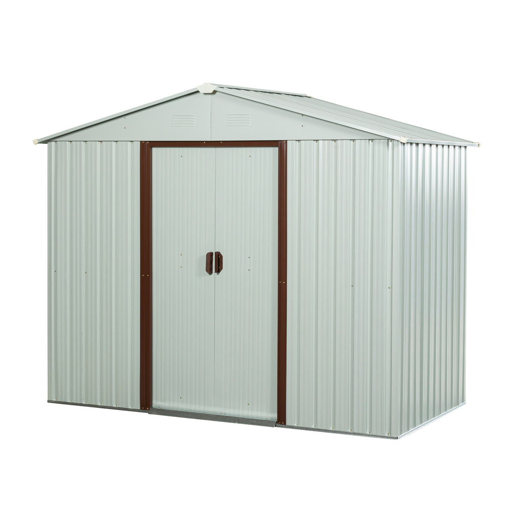 6ft x 5ft Outdoor Metal Storage Shed with Metal Foundation