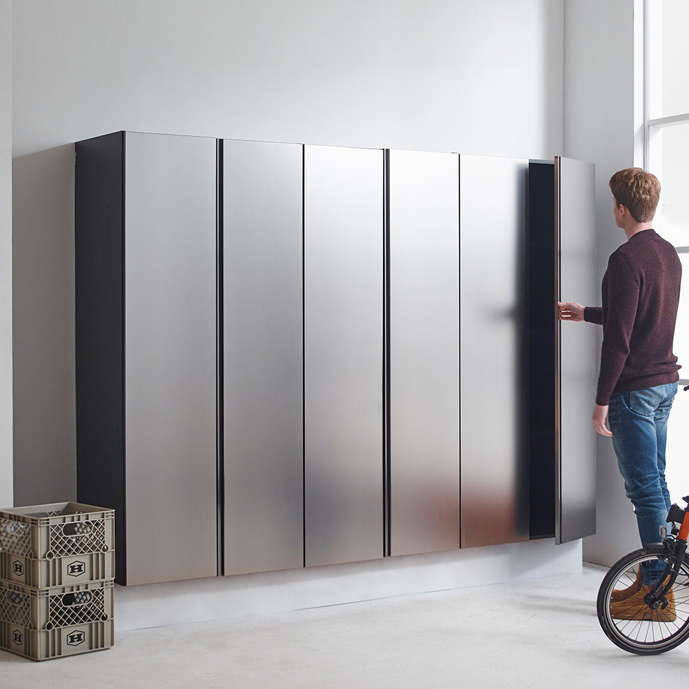 Nova Series Wood Utility Storage Garage Cabinet in Metallic