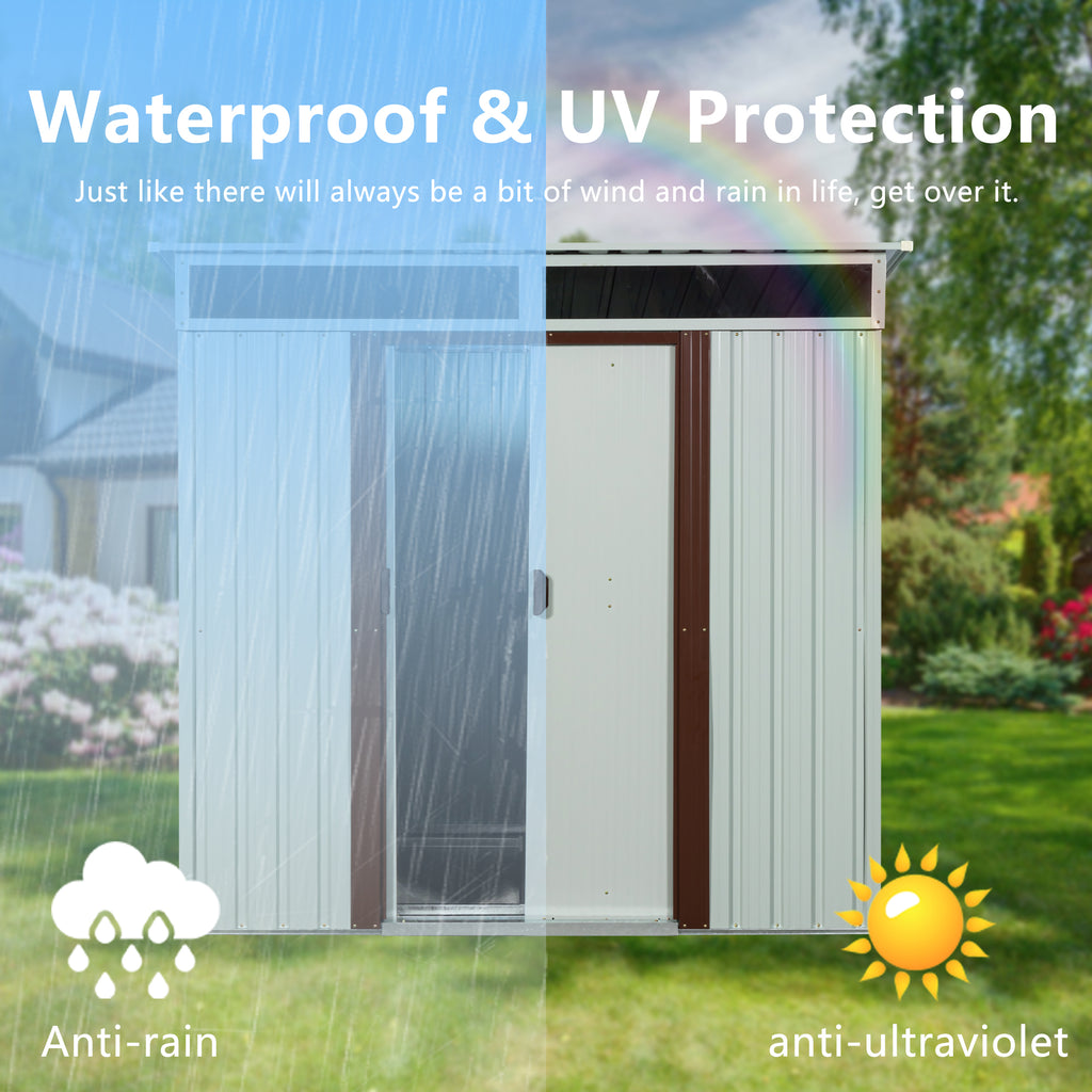 6ft x 5ft Outdoor Metal Storage Shed With Window