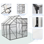 6X6FT Black Polycarbonate Greenhouse