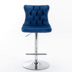 A&A Furniture Swivel Velvet Barstools