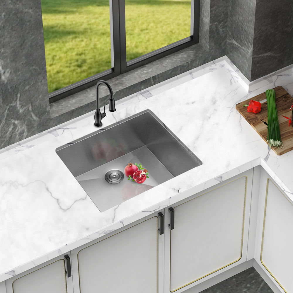 23 x 18 x 9 Inch Undermount Sink - Single Bowl Stainless Steel Kitchen Sink