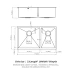 16 Gauge Stainless Steel Undermount Double Bowl Kitchen Sink