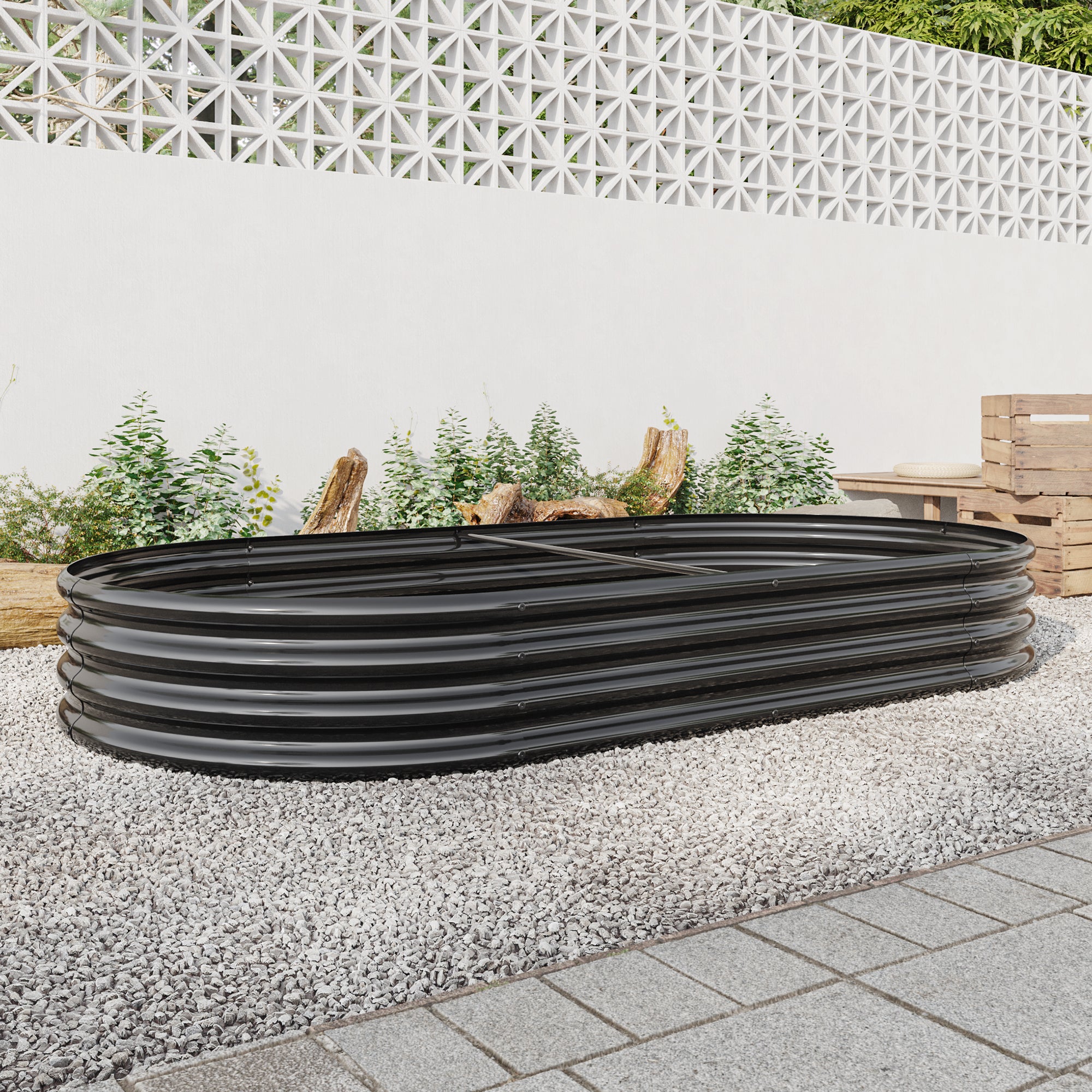 Oval Large Metal Raised Garden Bed