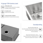 16 Gauge Stainless Steel Undermount Double Bowl Kitchen Sink