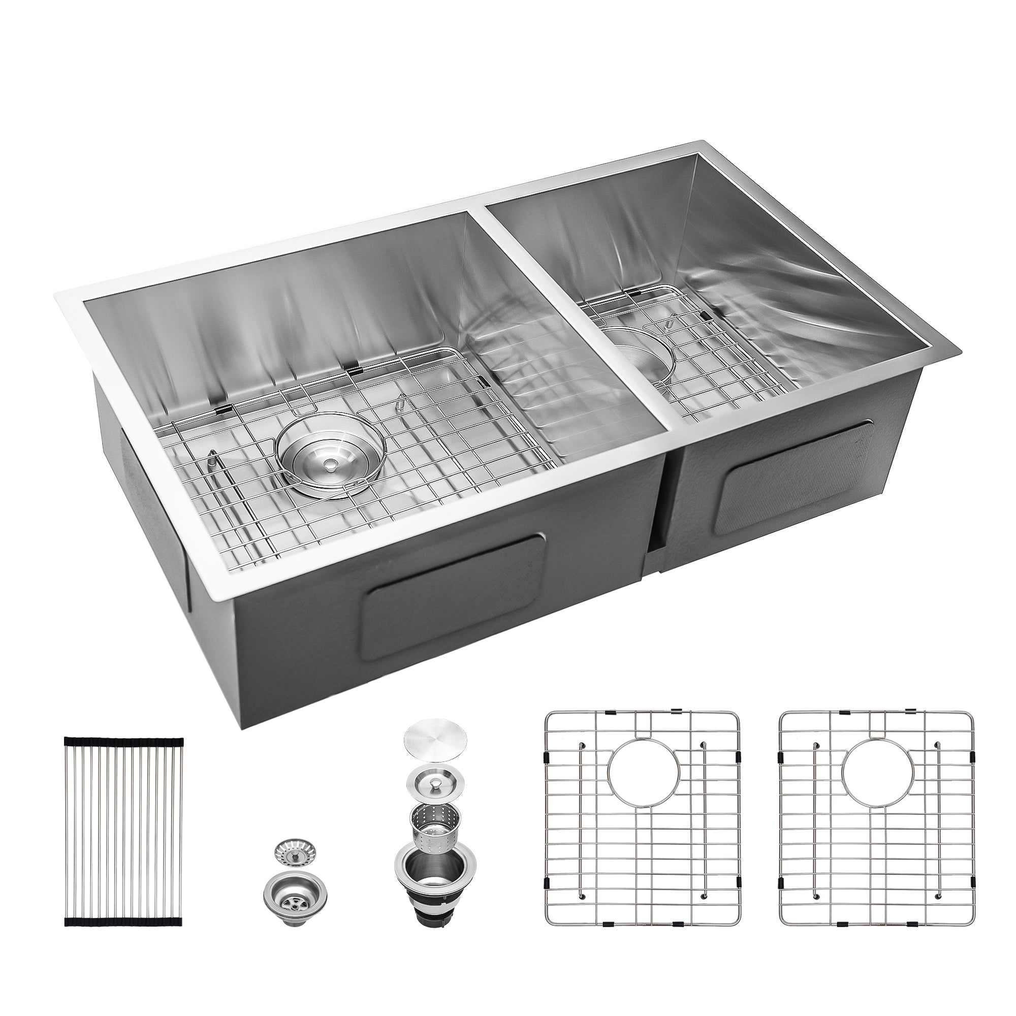 16 Gauge Stainless Steel Undermount Double Bowl Kitchen Sink
