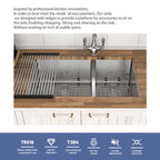 16 Gauge Stainless Steel Undermount Double Bowl Kitchen Sink