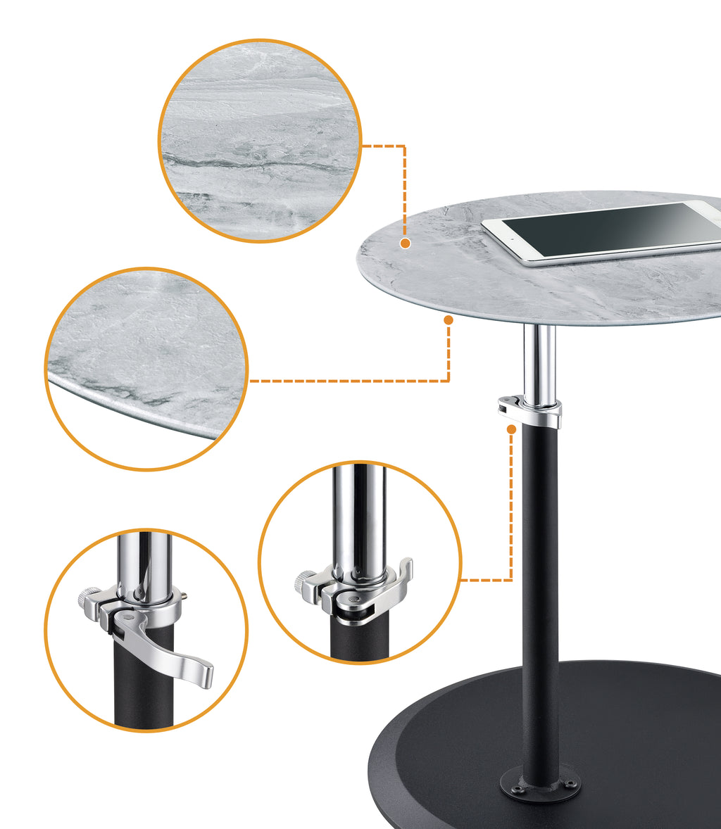 Orbit 15.5" End Table with Height Adjustable