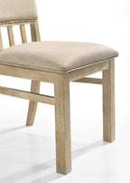 Brutus Set of 2 Reclaimed Wheat Contemporary Fabric Dining Chairs