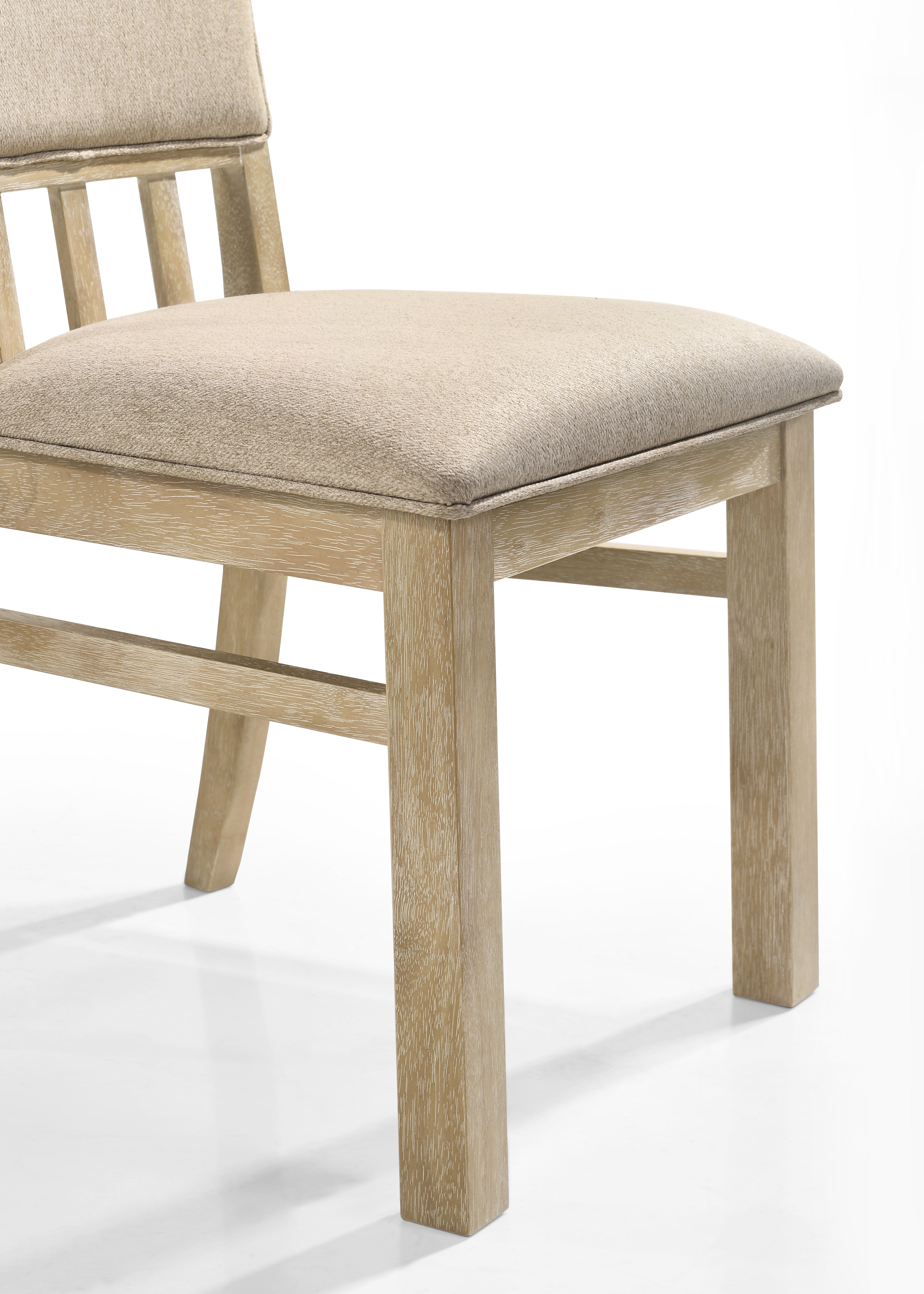 Brutus Set of 2 Reclaimed Wheat Contemporary Fabric Dining Chairs
