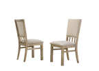 Brutus Set of 2 Reclaimed Wheat Contemporary Fabric Dining Chairs