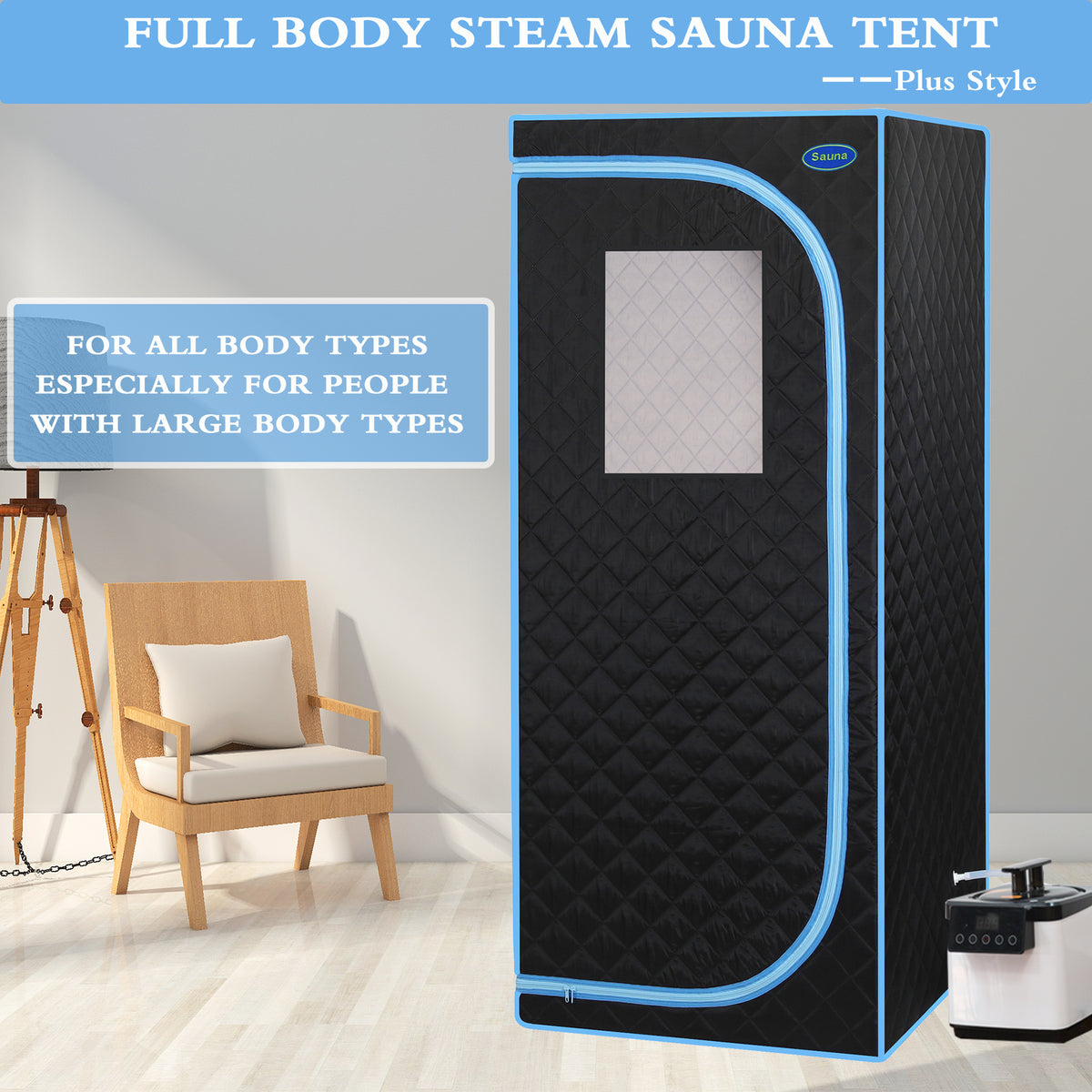 Portable Plus Type Full Size Steam Sauna Tent