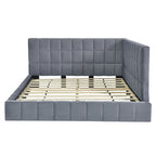 Full Size Upholstered Daybed/Sofa Bed Frame - Gray Velvet