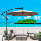 10 ft Outdoor Patio Umbrella With Solar Powered LEDs