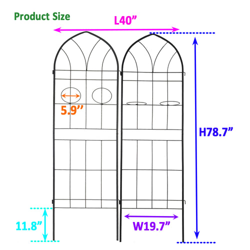 2 Pack Metal Garden Trellis