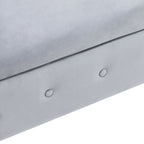 Grey Velvet Chaise Lounge with Storage