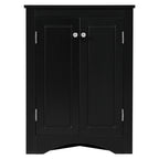 Black Triangle Bathroom Storage Cabinet with Adjustable Shelves