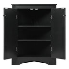 Black Triangle Bathroom Storage Cabinet with Adjustable Shelves