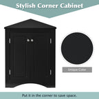 Black Triangle Bathroom Storage Cabinet with Adjustable Shelves