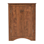 Brown Triangle Bathroom Storage Cabinet with Adjustable Shelves