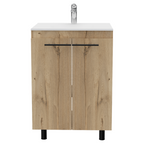 Khari 24" Floor Cabinet, Double Door, Two Shelves - Light
