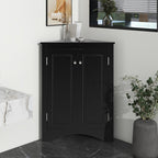 Black Triangle Bathroom Storage Cabinet with Adjustable Shelves