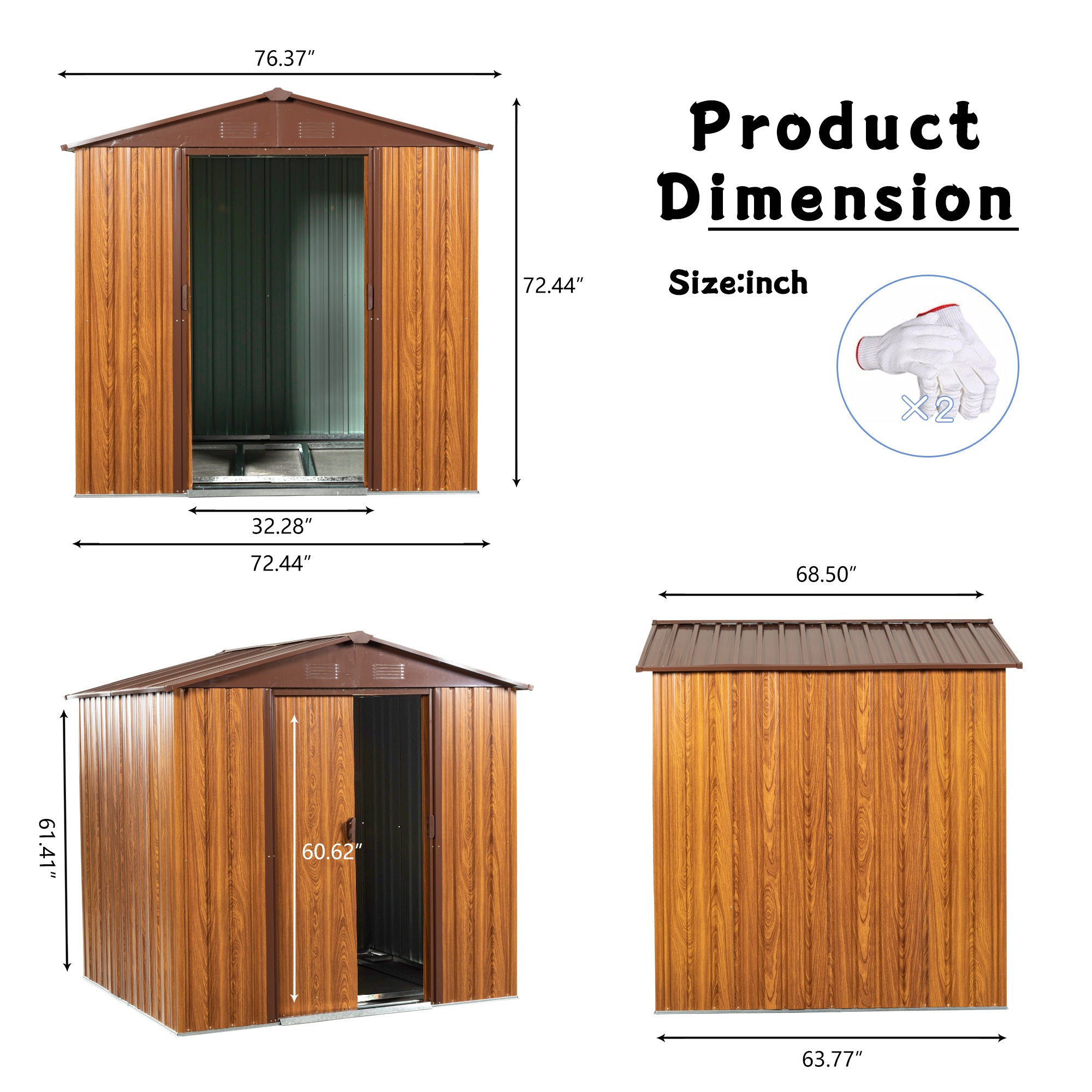 6 Ft. W X 6 Ft. D Metal Storage Shed